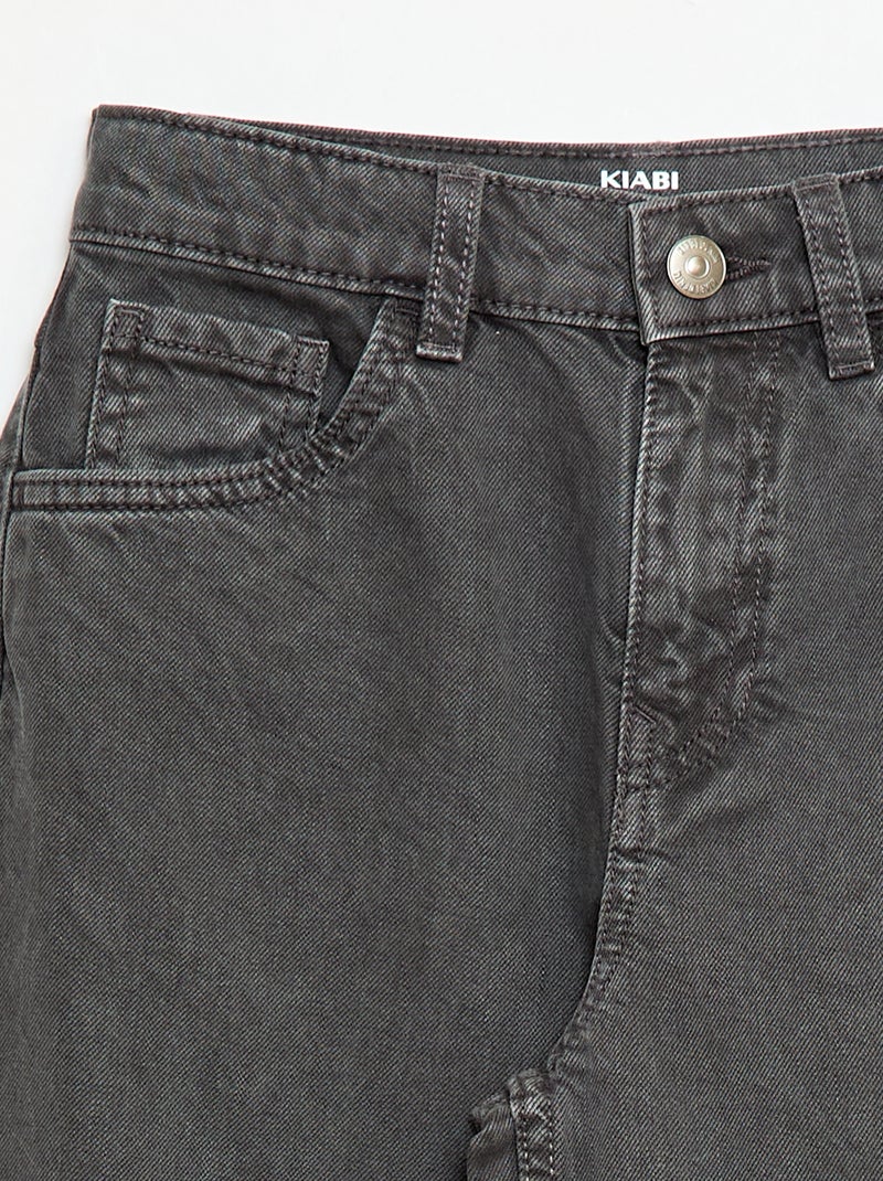 Pantalon denim coupe large balloon Gris - Kiabi