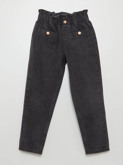 Pantalon denim coupe mom - Kiabi