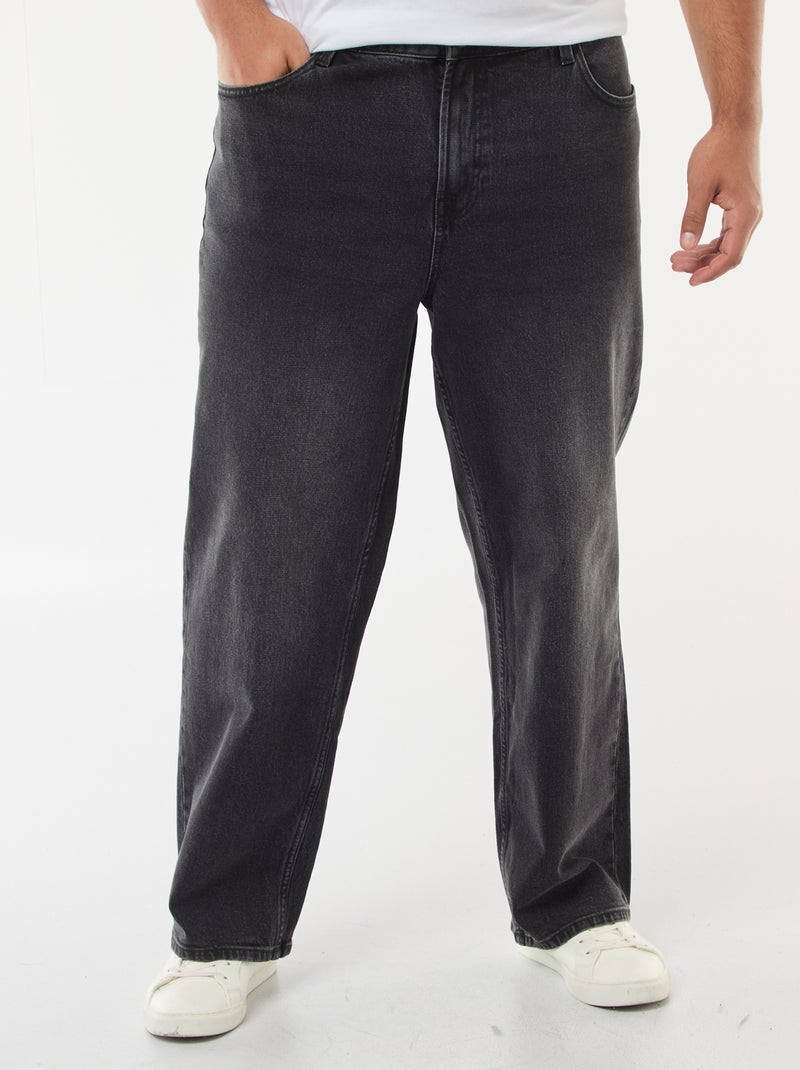 Pantalon denim coupe relaxed fit Noir - Kiabi