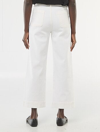 Pantalon denim cropped avec boutons