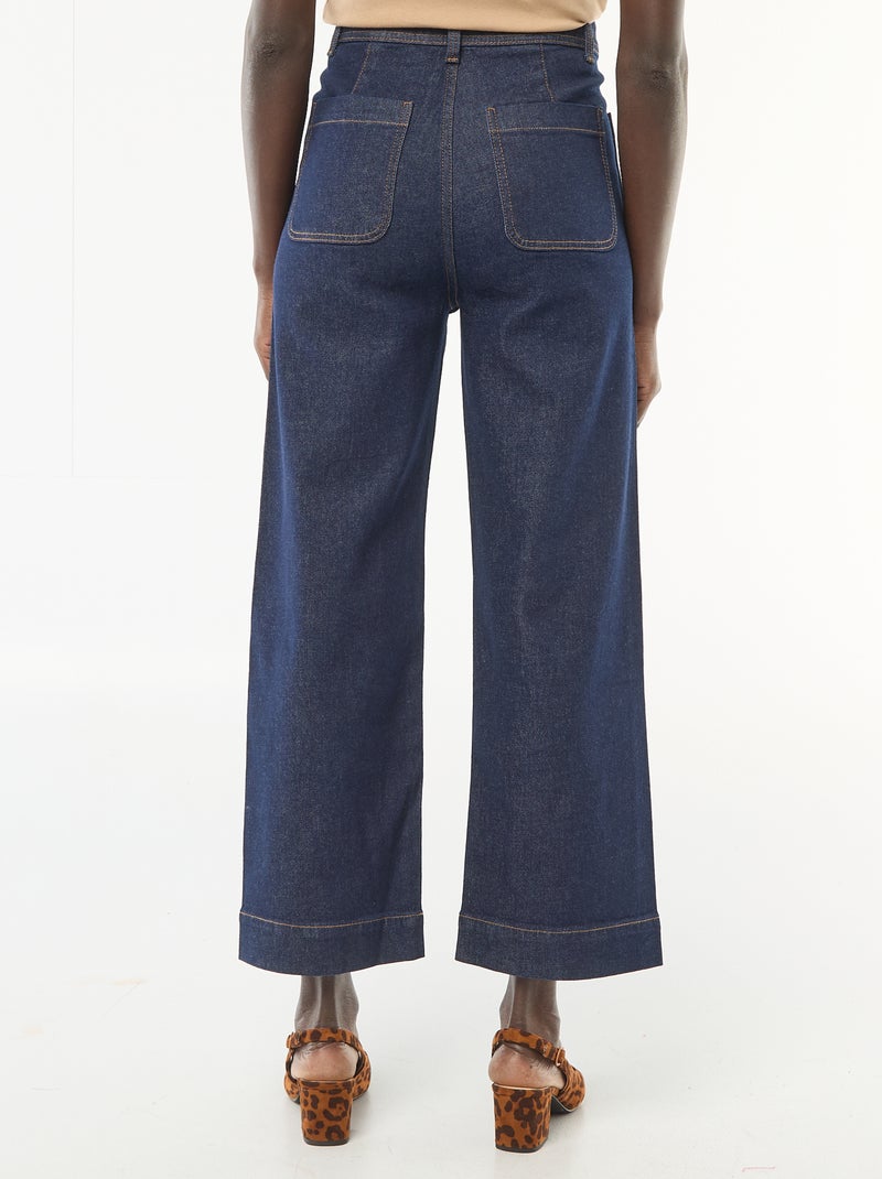 Pantalon denim cropped avec boutons Rince - Kiabi