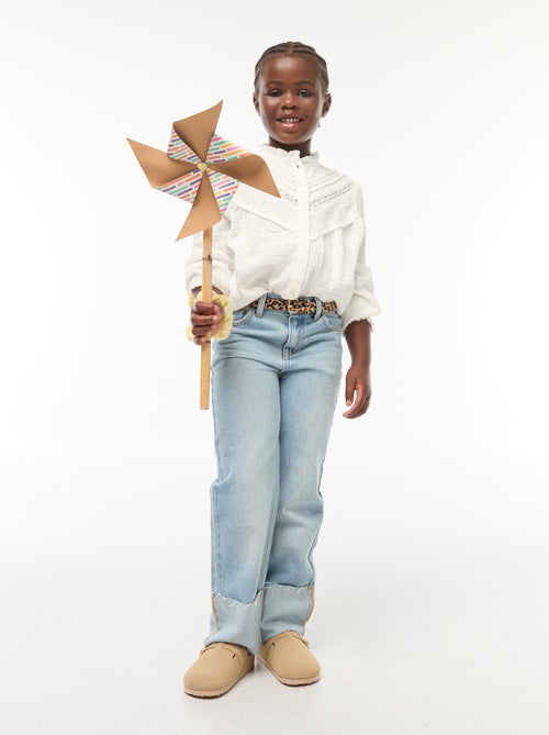 Pantalon denim effet destroy - Kiabi