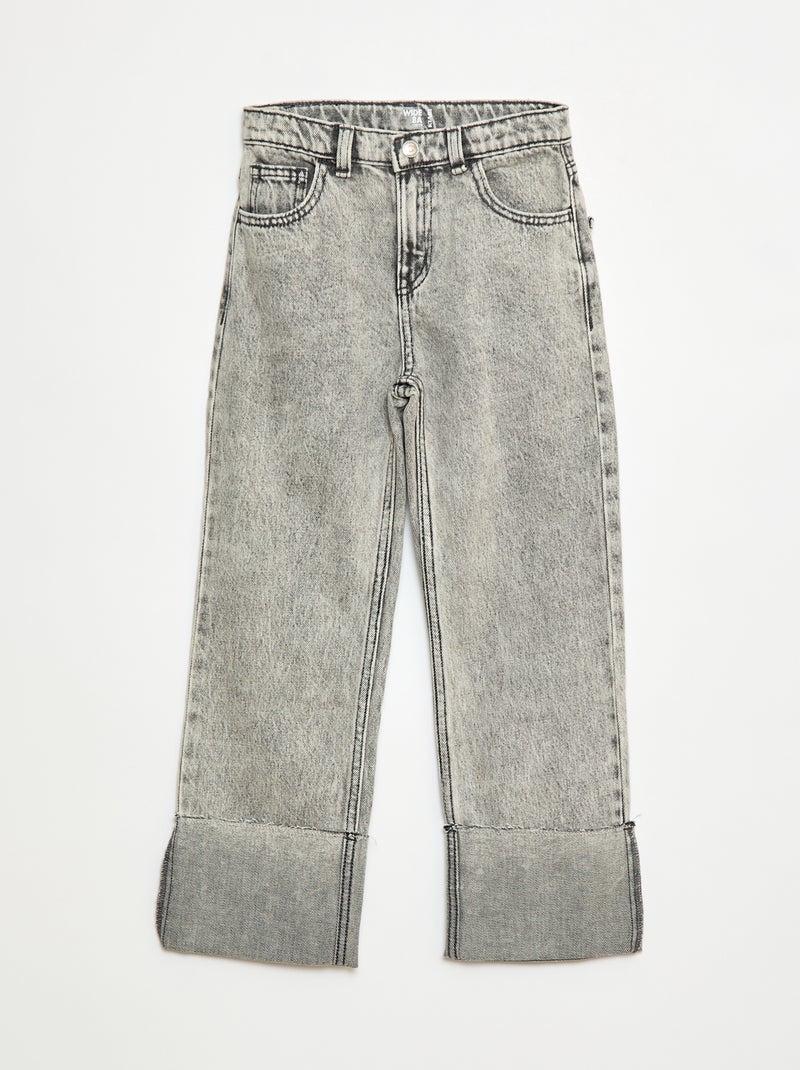 Pantalon denim effet destroy Gris - Kiabi