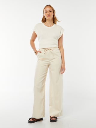 Pantalon denim élastiqué