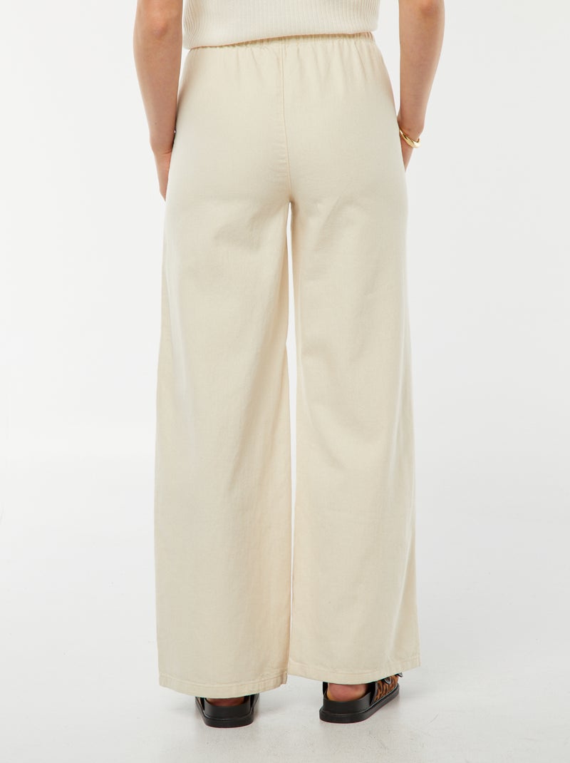 Pantalon denim élastiqué BLANC - Kiabi
