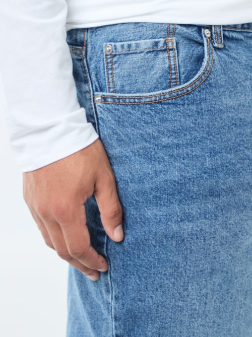 Pantalon denim fit relaxed 5 poches - Kiabi