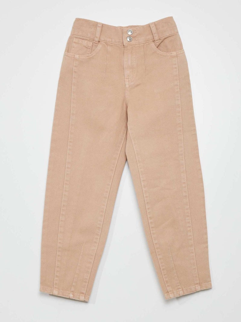 Pantalon denim forme ballon Beige - Kiabi