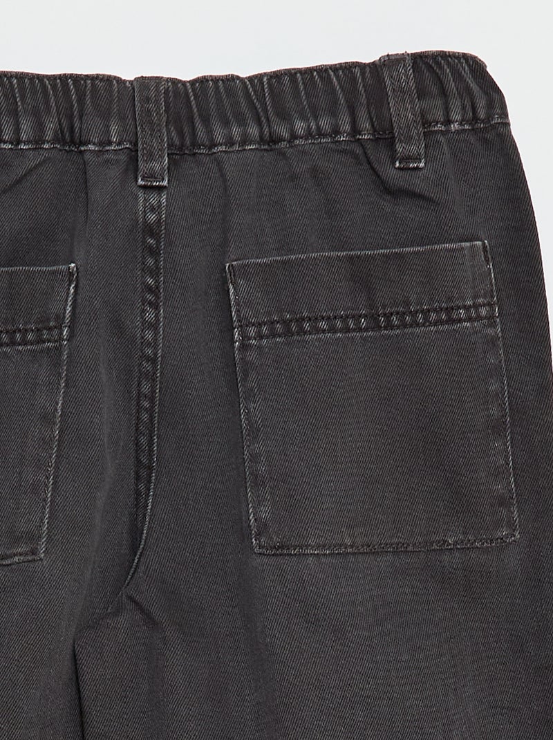 Pantalon denim / jean coupe ballon large Noir - Kiabi