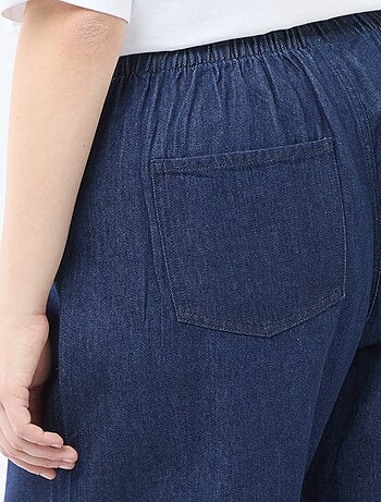 Pantalon denim / jean taille basse et coupe large
