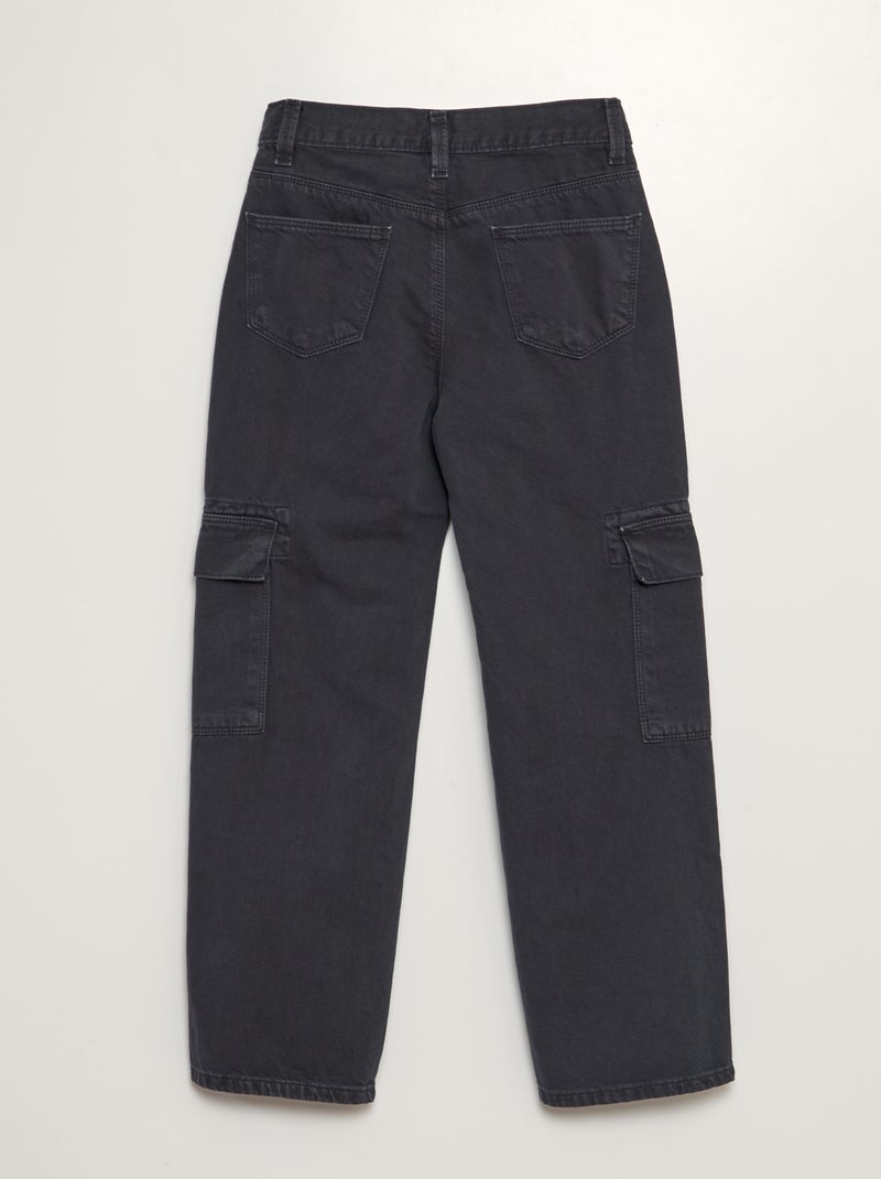 Pantalon denim multipoches Gris anthracite - Kiabi