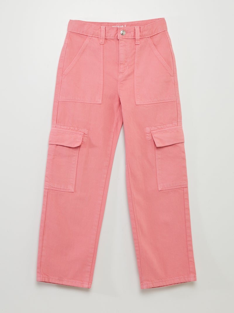 Pantalon denim multipoches Rose - Kiabi