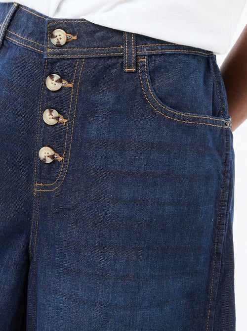 Pantalon denim palazzo avec détails - Kiabi