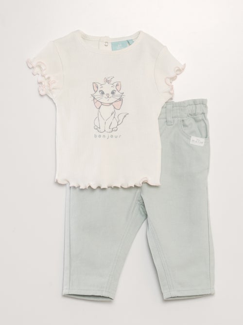Pantalon denim paper bag - Kiabi