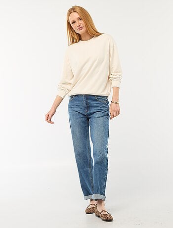 Pantalon denim regular en coton - L34