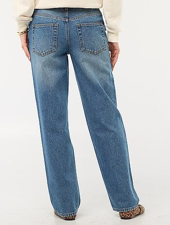 Pantalon denim regular en coton - L34