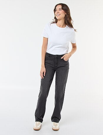 Pantalon denim regular en coton - L34
