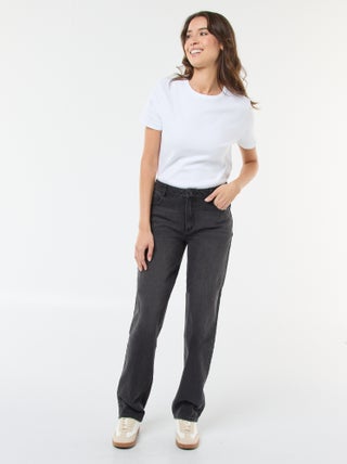 Pantalon denim regular en coton - L34