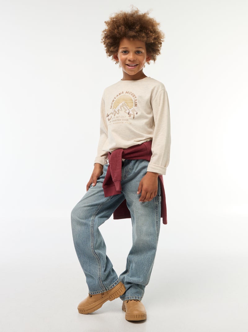 Pantalon denim relaxed fit Bleu - Kiabi