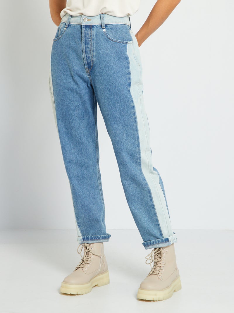 Pantalon denim straight Bleu - Kiabi