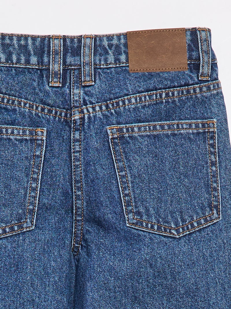 Pantalon denim wide effet plissé Bleu - Kiabi