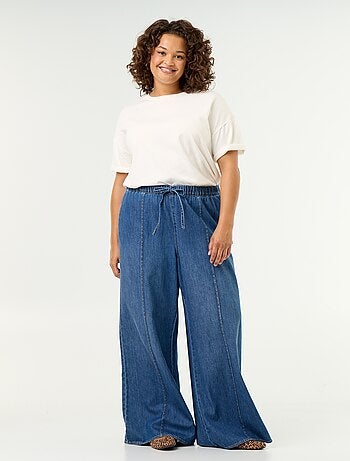 Pantalon denim wide leg