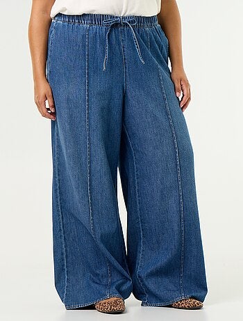 Pantalon denim wide leg