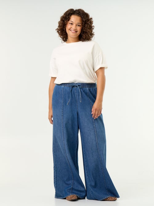 Pantalon denim wide leg - Kiabi