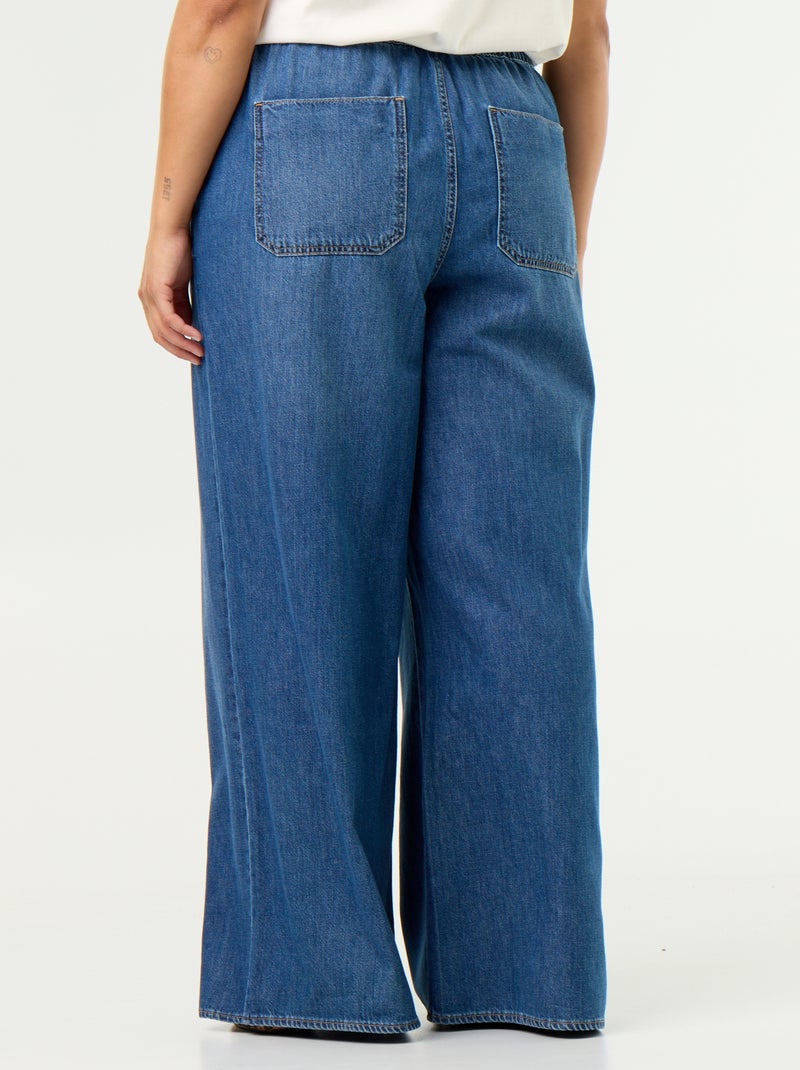 Pantalon denim wide leg Bleu - Kiabi
