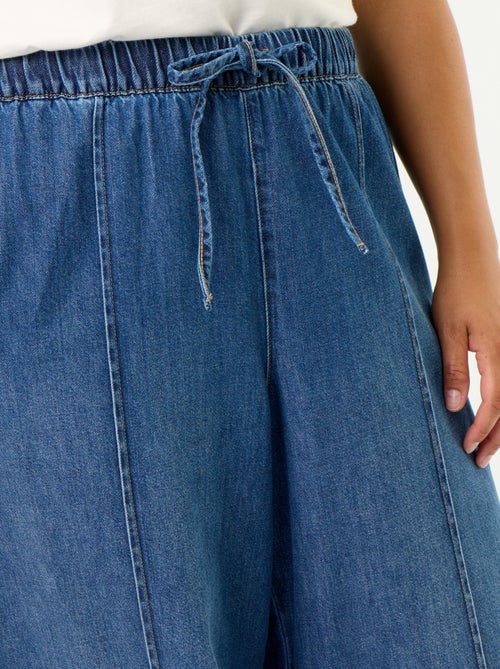 Pantalon denim wide leg - Kiabi