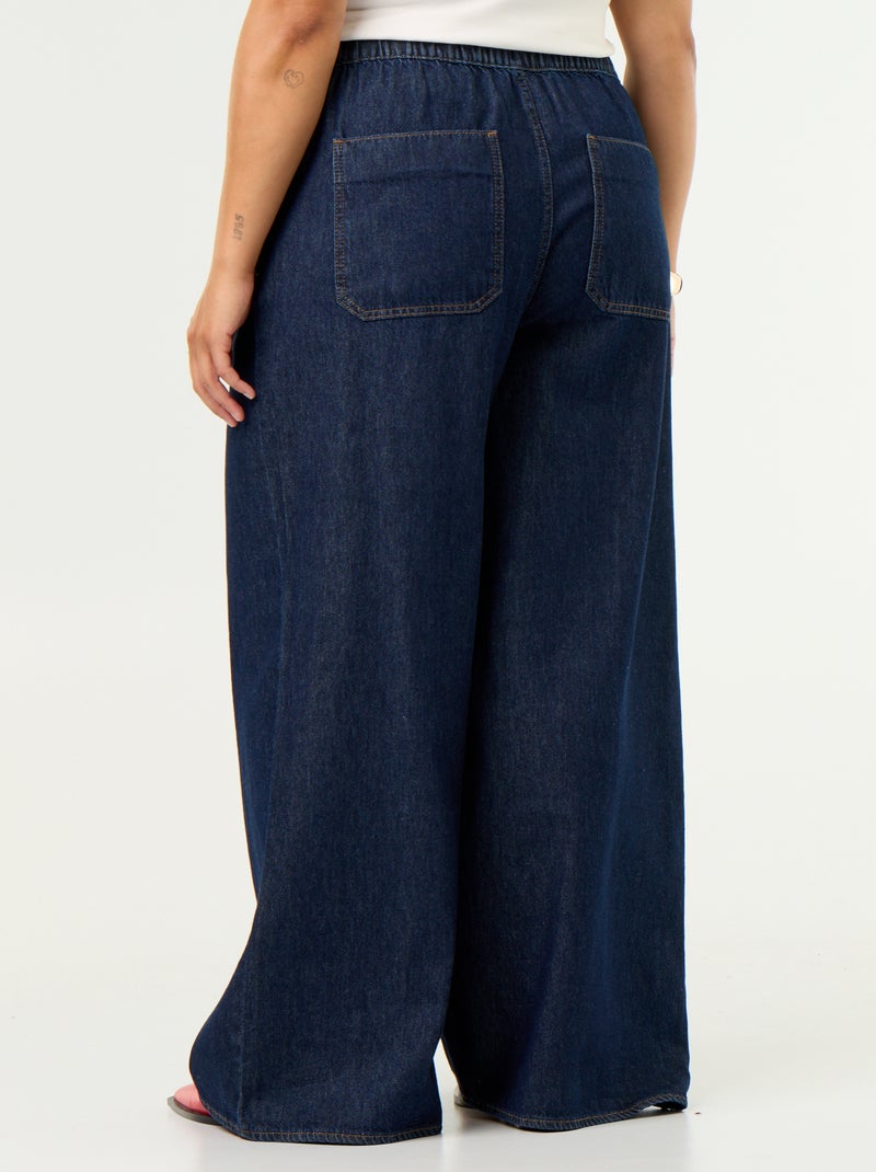 Pantalon denim wide leg Bleu - Kiabi