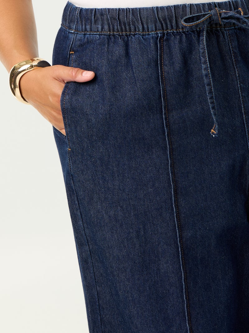 Pantalon denim wide leg Bleu - Kiabi