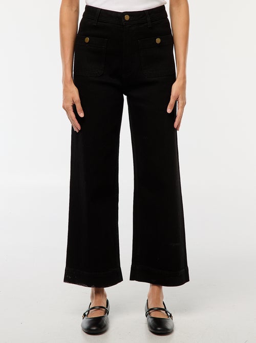 Pantalon denim wide leg - Kiabi