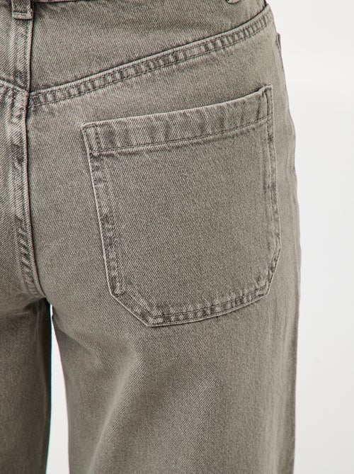 Pantalon denim wide uni - Kiabi