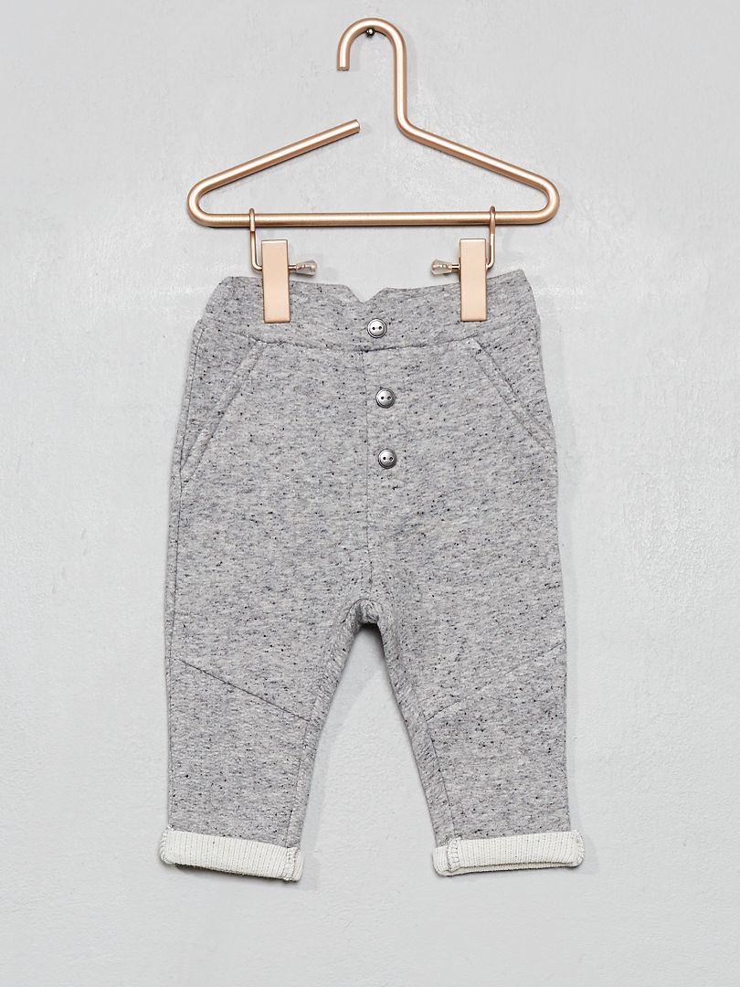 Pantalon détails boutons gris - Kiabi