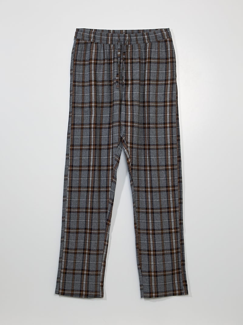 Pantalon d'intérieur en flanelle Gris - Kiabi