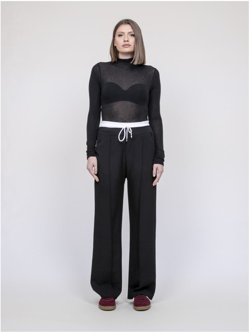 Pantalon double ceinture egleny Noir - Kiabi