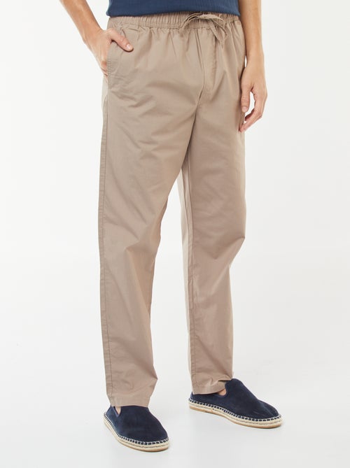 Pantalon droit à ceinture élastiquée - Kiabi