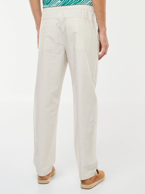 Pantalon droit à ceinture élastiquée - Kiabi