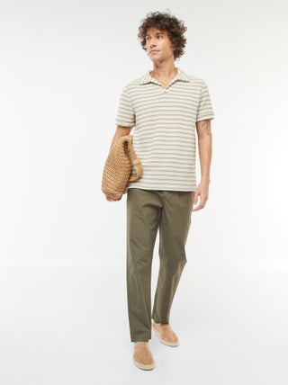 Pantalon droit à ceinture élastiquée