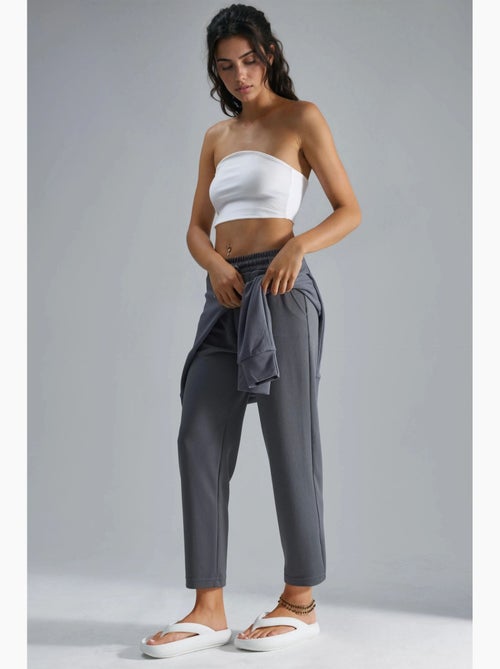 Pantalon droit à enfiler, coupe classique hiccup - Kiabi