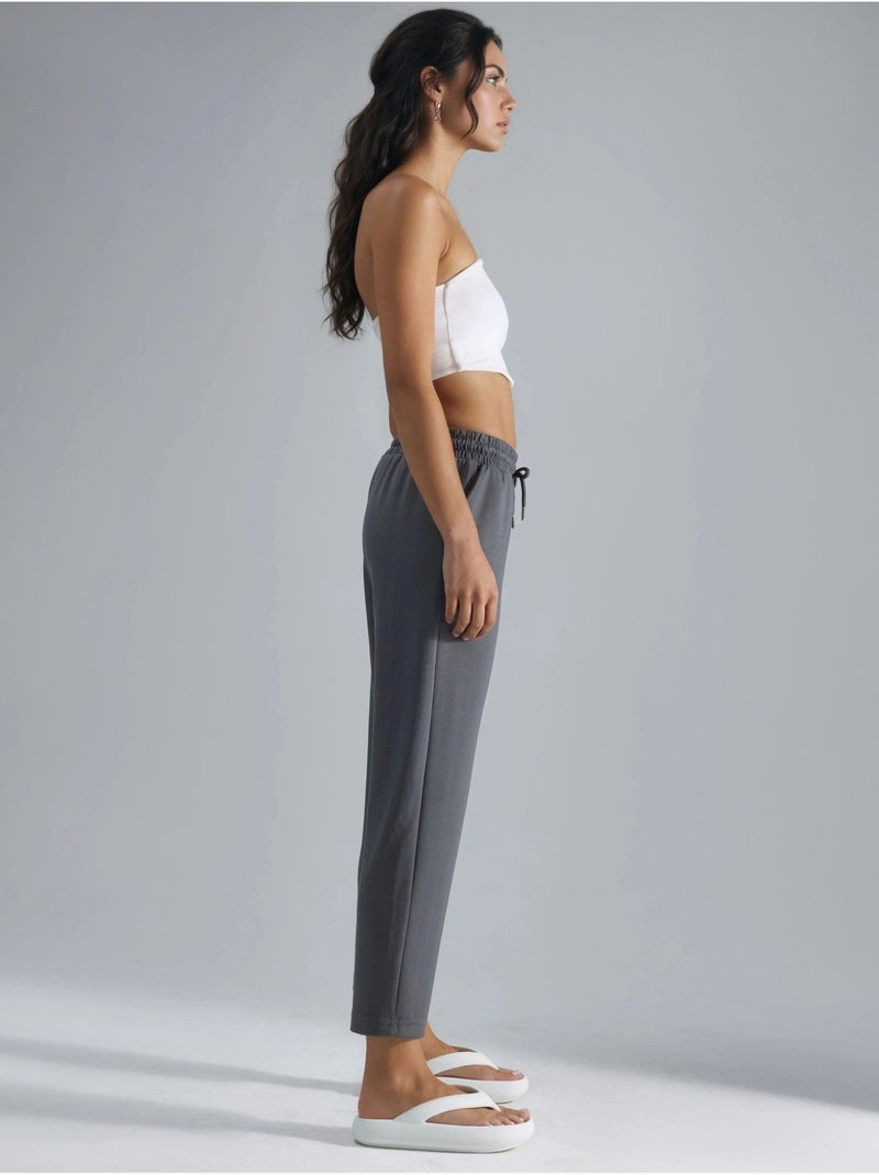 Pantalon droit à enfiler, coupe classique hiccup Gris - Kiabi