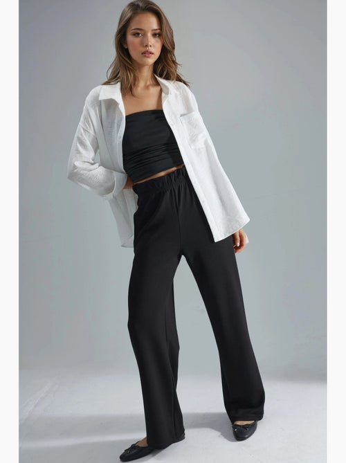 Pantalon droit à enfiler, coupe classique hiccup - Kiabi