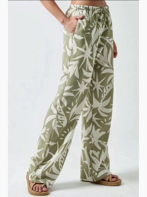 Pantalon droit à imprimé floral hiccup - Kiabi Pantalon droit à imprimé floral hiccup - Kiabi