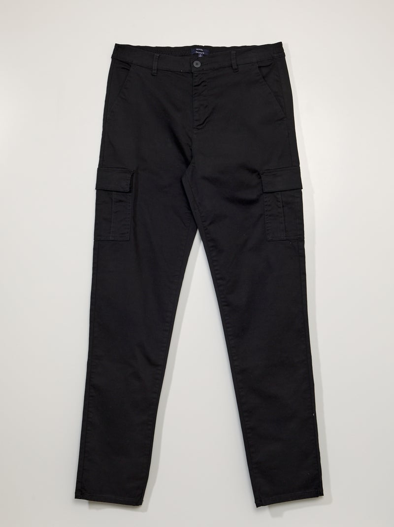 Pantalon droit à multi poches +1m90 - L38 noir - Kiabi