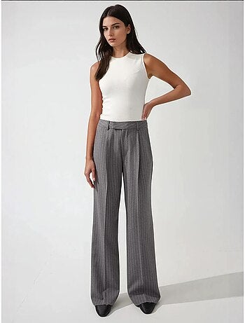Pantalon droit à rayures plissées hiccup