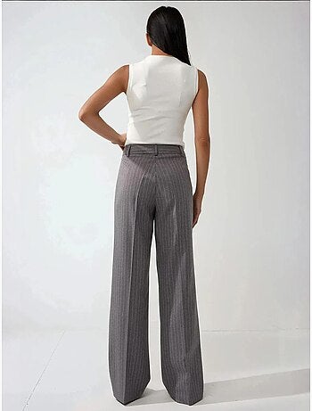 Pantalon droit à rayures plissées hiccup