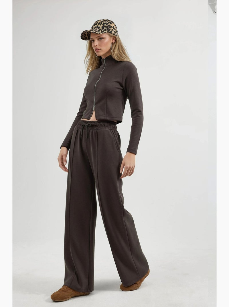 Pantalon droit à taille élastique busem Marron chocolat - Kiabi