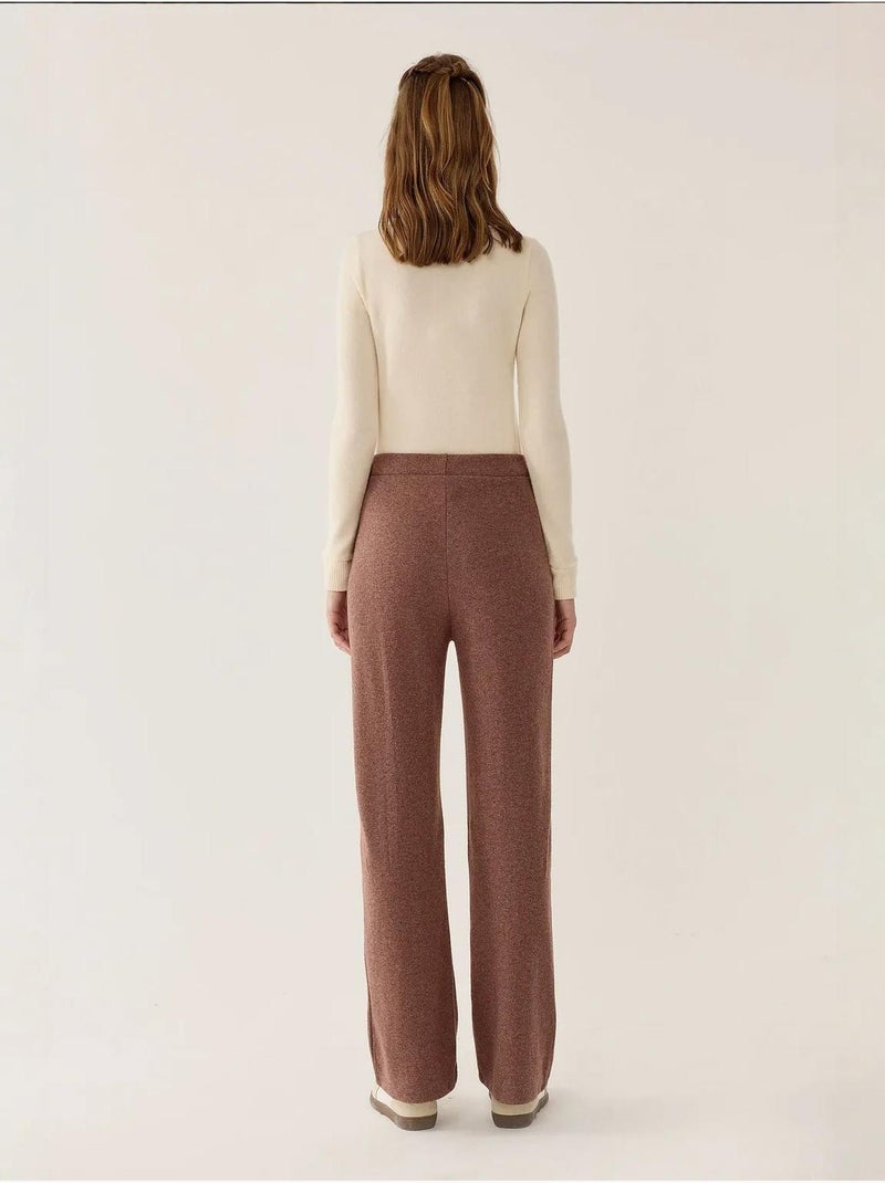Pantalon droit à taille élastique hiccup Marron - Kiabi