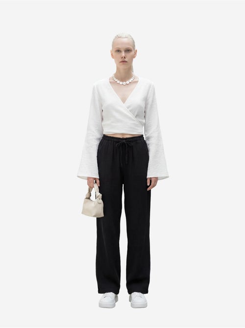 Pantalon droit à taille élastique my fashion - Kiabi Pantalon droit à taille élastique my fashion - Kiabi