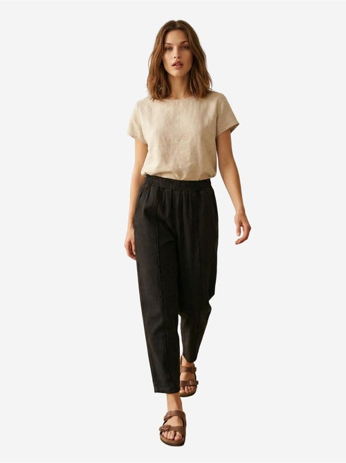 Pantalon droit à taille élastique my fashion - Kiabi Pantalon droit à taille élastique my fashion - Kiabi